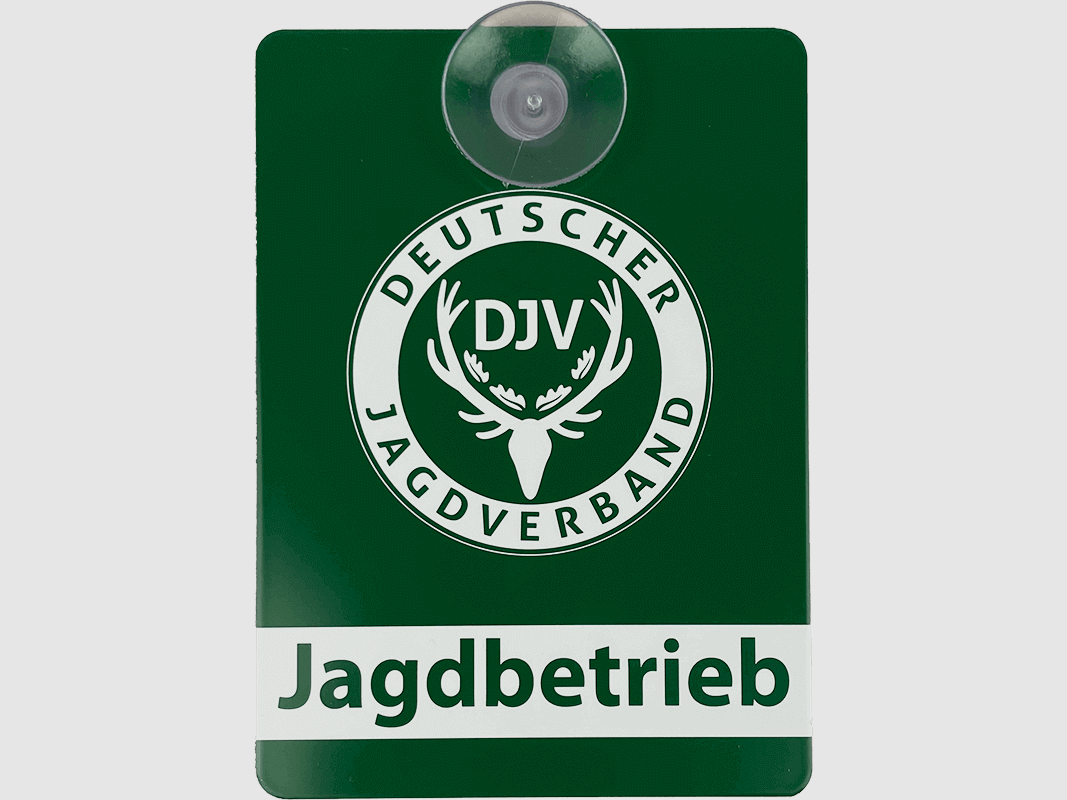 DJV-Autoschild "Jagdbetrieb" (Aluminium)