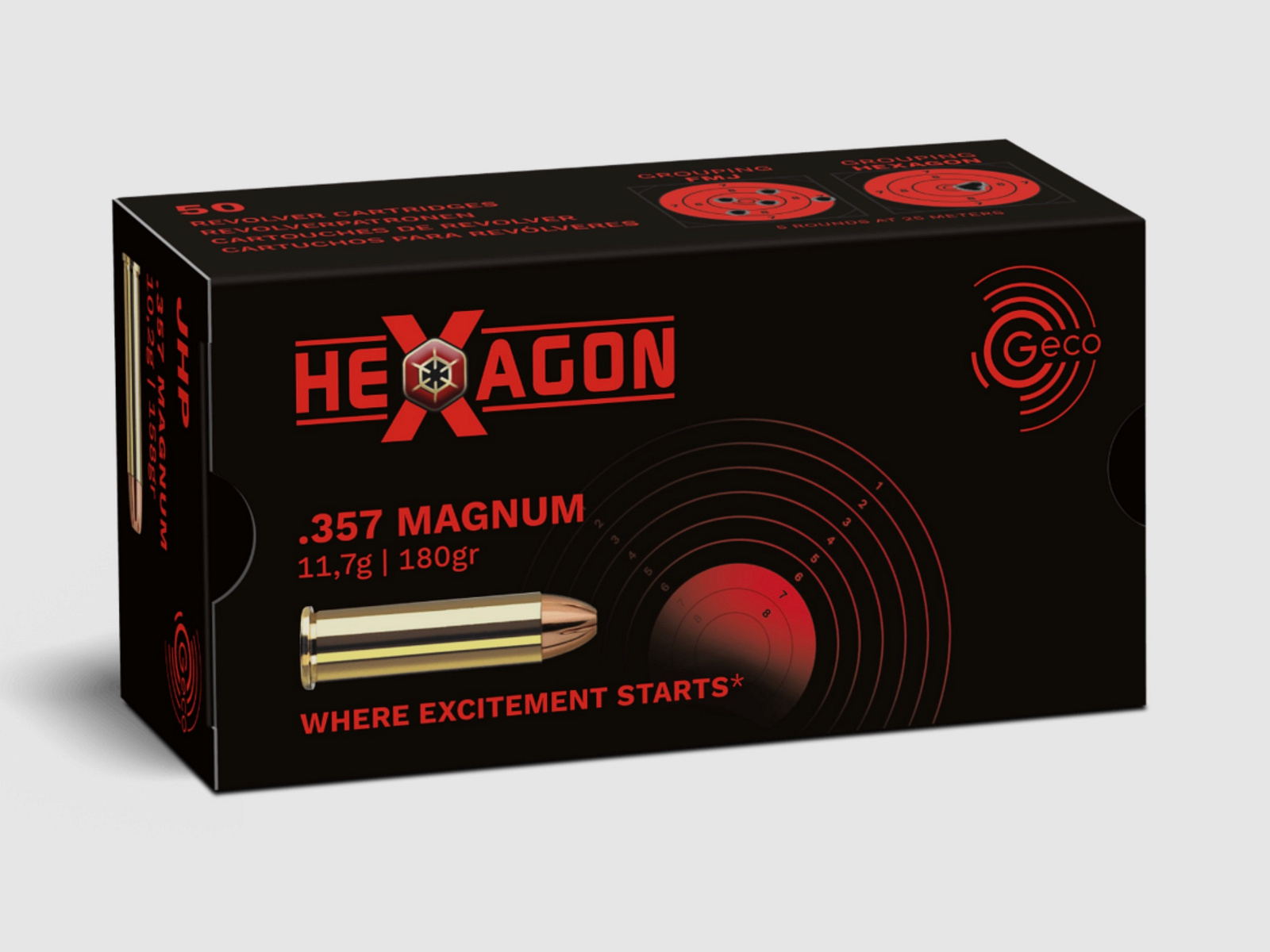 GECO 2319117 .357 Mag. Hexagon 11.7 g 180 gr revolver ammunition
