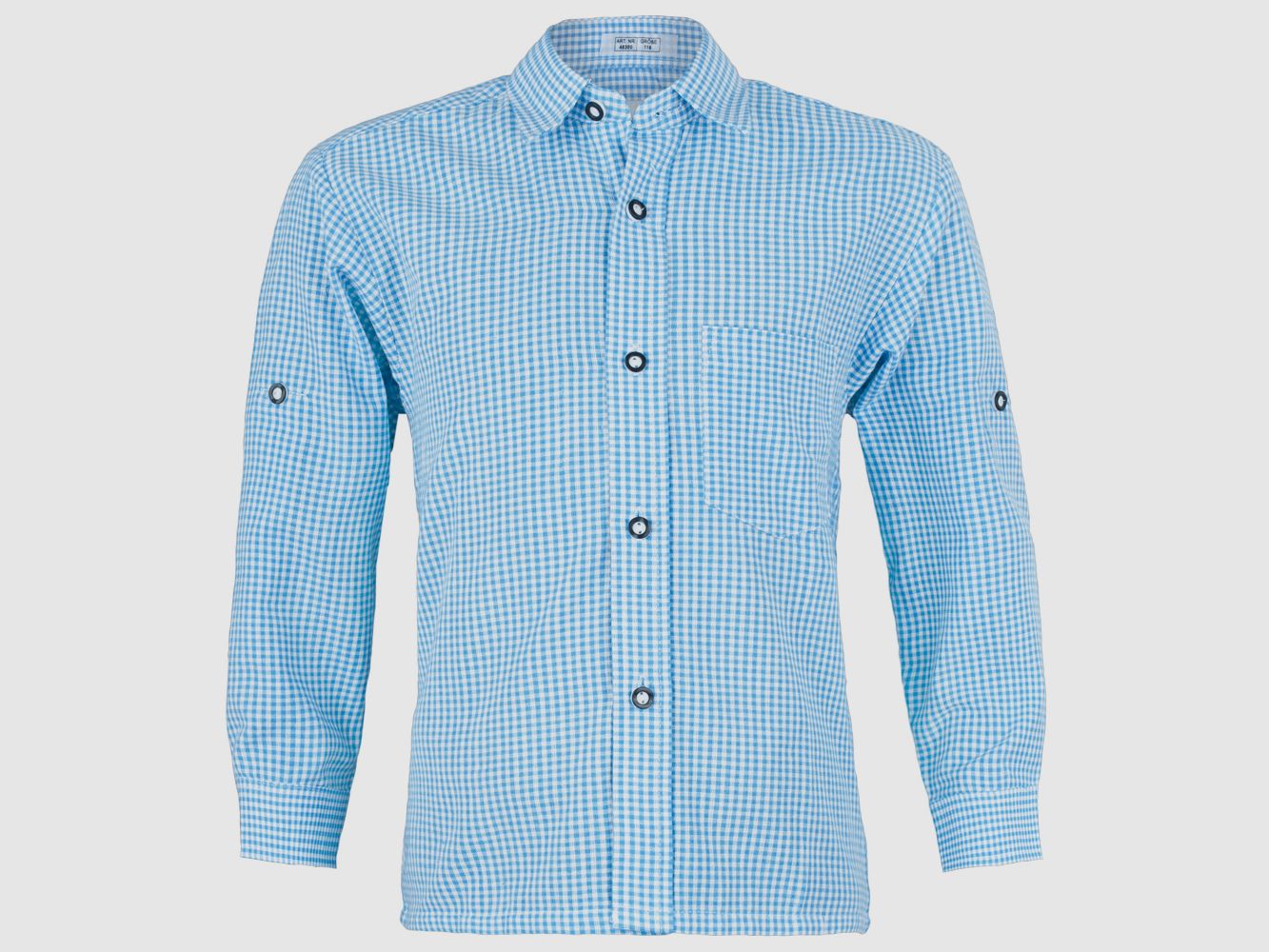 Chemise pour enfants à petits carreaux en bleu clair