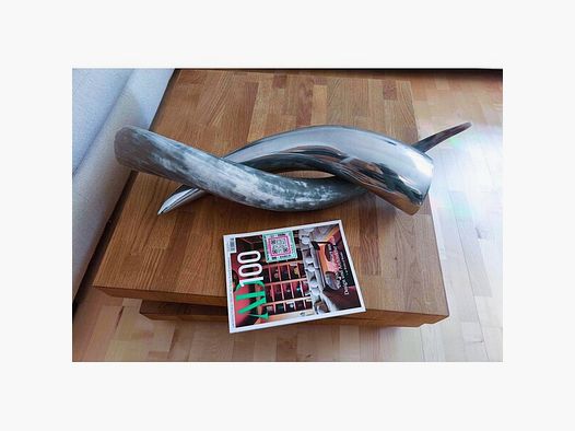 Luxury Interior XXL Dekohorn Set Metall Echthorn Watussi-Rind