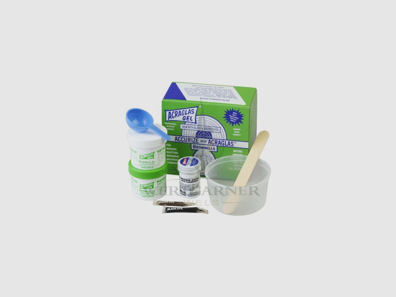 ACRAGLAS GEL 2 KITS DE MONTAGE D'ARMES - BROWNELLS 4 OZ. KIT ACRAGLAS GEL NON INFLAMMABLE