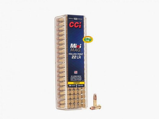 CCI Munitie kal. 22LR Mini-Mag koperen 36gr HP