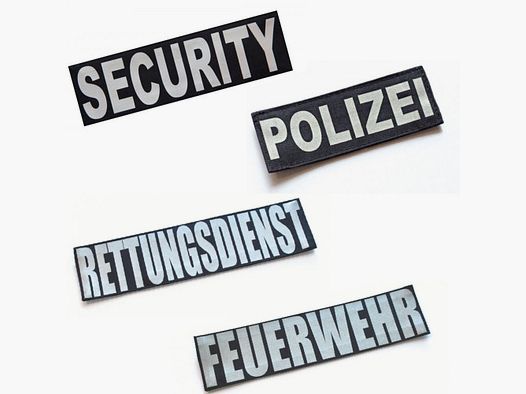 Schriftzug Brust Patch 10,5 x 3,5cm Polizei Rettungsdienst Security und nach Wunsch