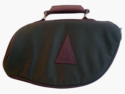 Kühnl&Hoyer Plesshorn-Tasche mit Lederapplikation u. Ledergriff grün / gefüttert