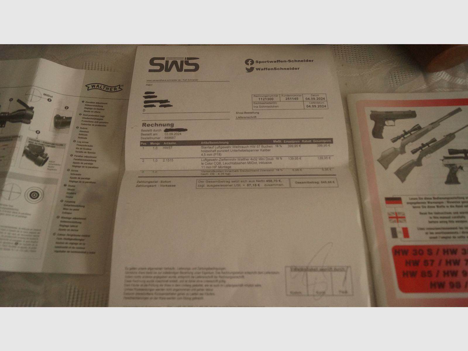 Weihrauch HW57 4,5 mm Luftgewehr Unterspannhebel