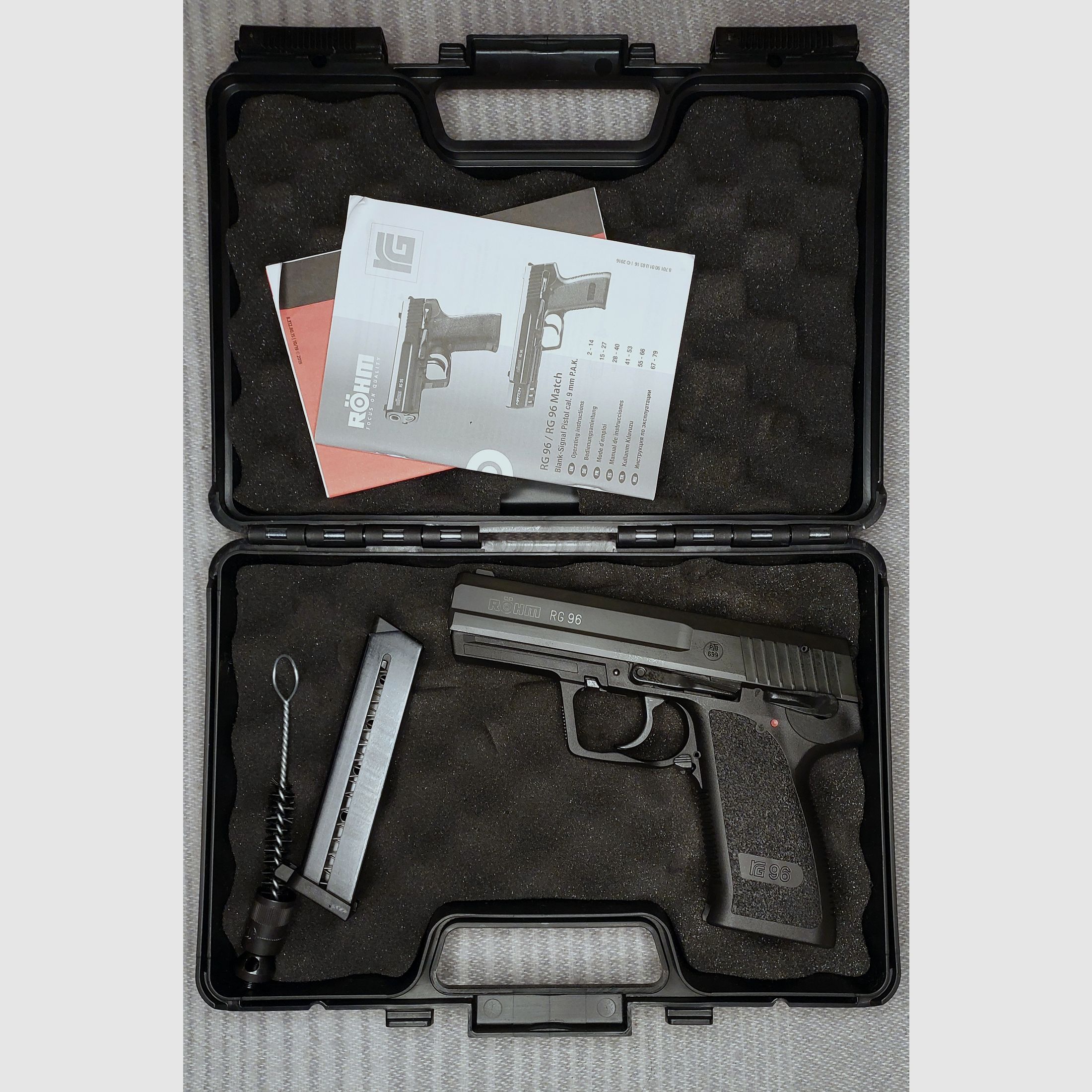 Röhm RG 96 Schreckschuss Pistole brüniert (PTB 699) neuwertig!