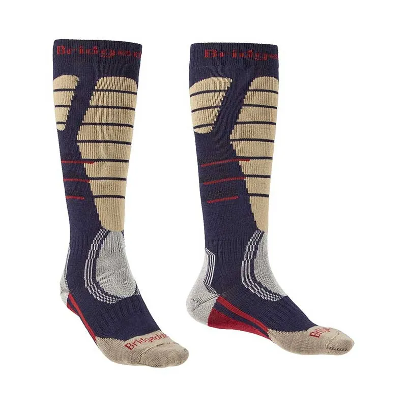 Bridgedale Ski Easy On Merino Performance Ski Socks navy/sand, image 3 of 4
