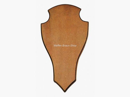 Geweihbrett für Rot- u. Damhirsch, 40x22 cm, Spitze Form, ohne Ausfräsung, dunkel