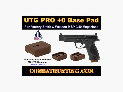 UTG PRO +0 Base Pad, S&W M&P 9/40, Matte Bronze Aluminum
