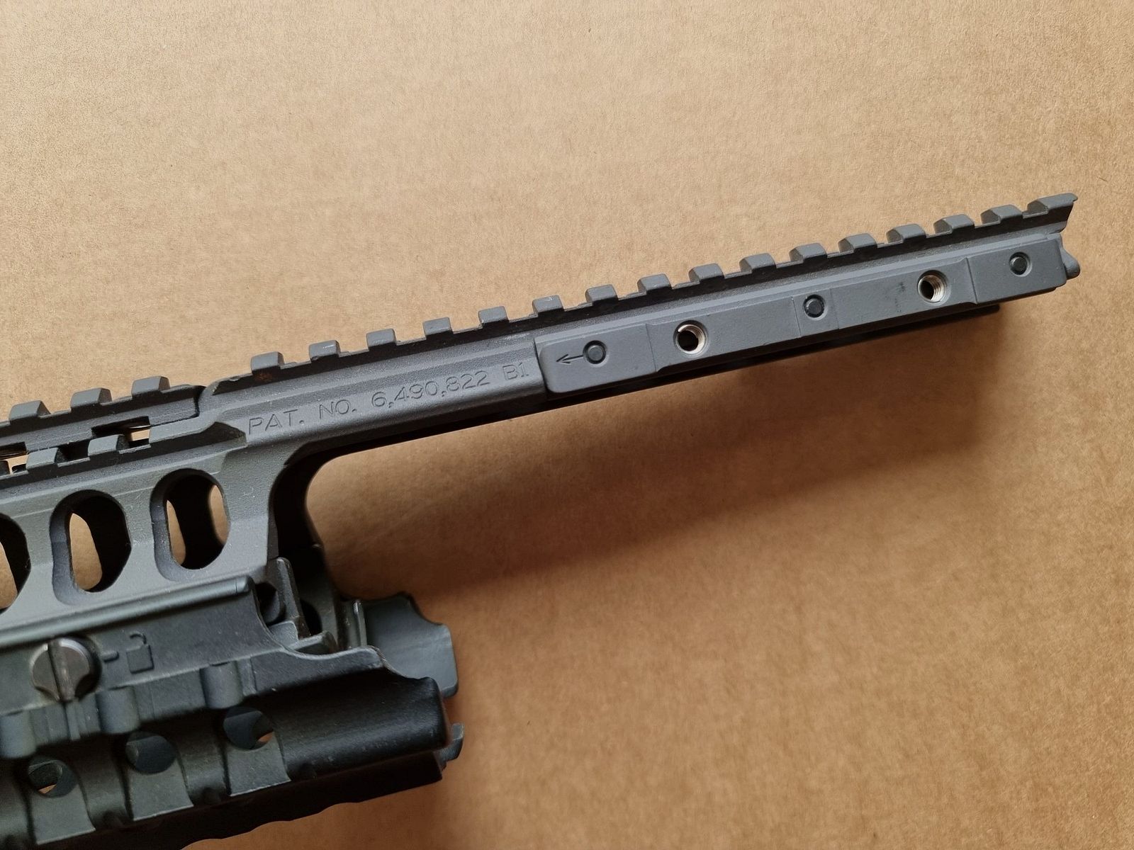 *RARA* A.R.M.S. - Sistema de riel #50-C con miras de gas plegables #41-BL y miras traseras #40-L - AR15 de los 2000