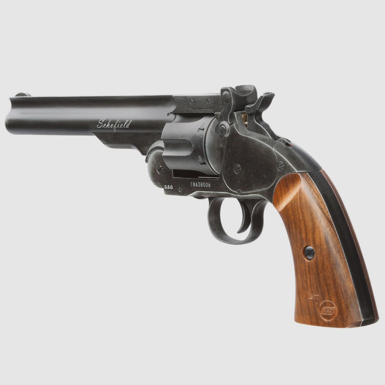 ASG Schofield 1877 6 Zoll CO2-Revolver Kal. 4,5 mm Diabolo + Stahl-BB - 4 Joule