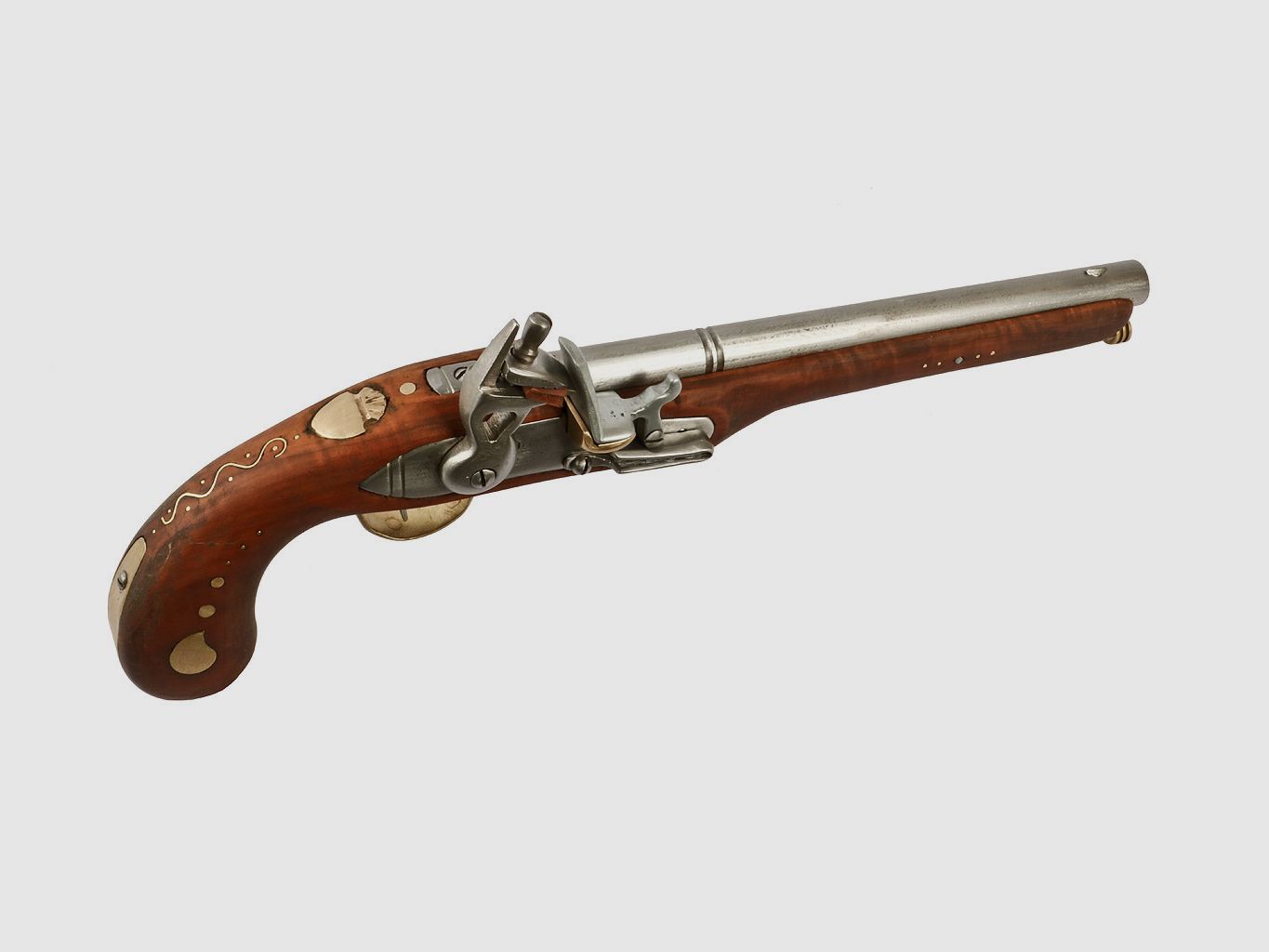EinzelstĂĽck handgefertigte Deko Steinschloss Vorderladerpistole LĂ¤nge 46 cm