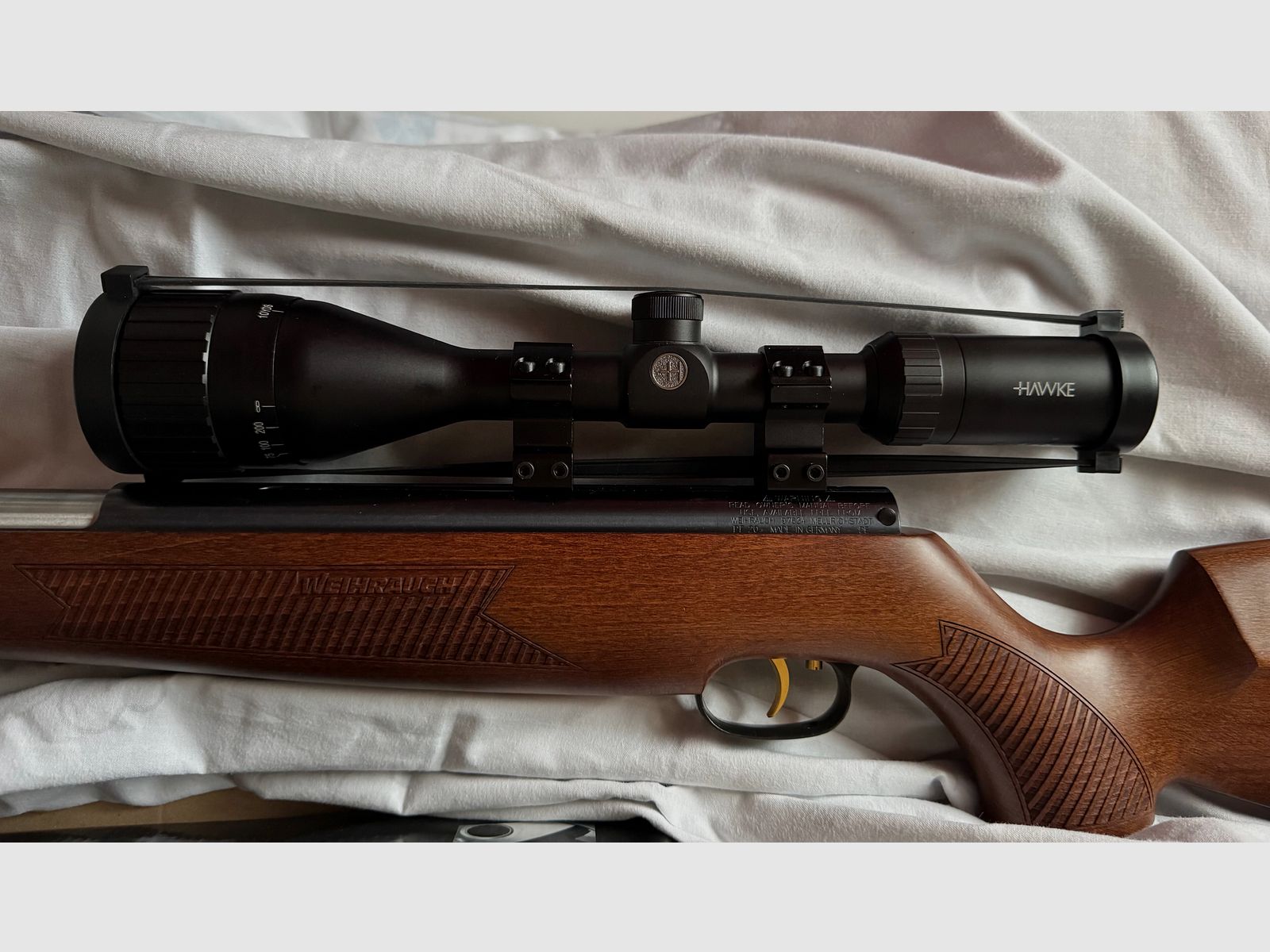 Weihrauch HW 97 Kaliber 5,5 Zielfernrohr HAWKE Futteral ExportFeder