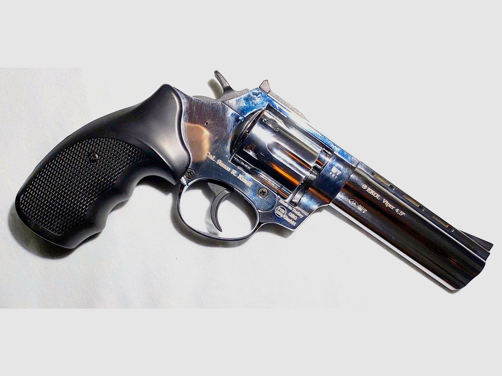Ekol Viper 4,5 Zoll Schreckschuss Revolver Chrom 9 mm R.K. (PTB 1003) wie neu!