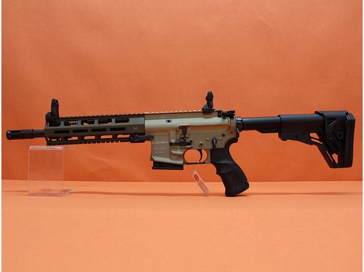 HAENEL Ha. Fucile .223Rem HAENEL CR223 Sistema a gas a pistone AR-15, canna da 10"/ Sistema a 2 rotaie KeyMod/ Colore sabbia