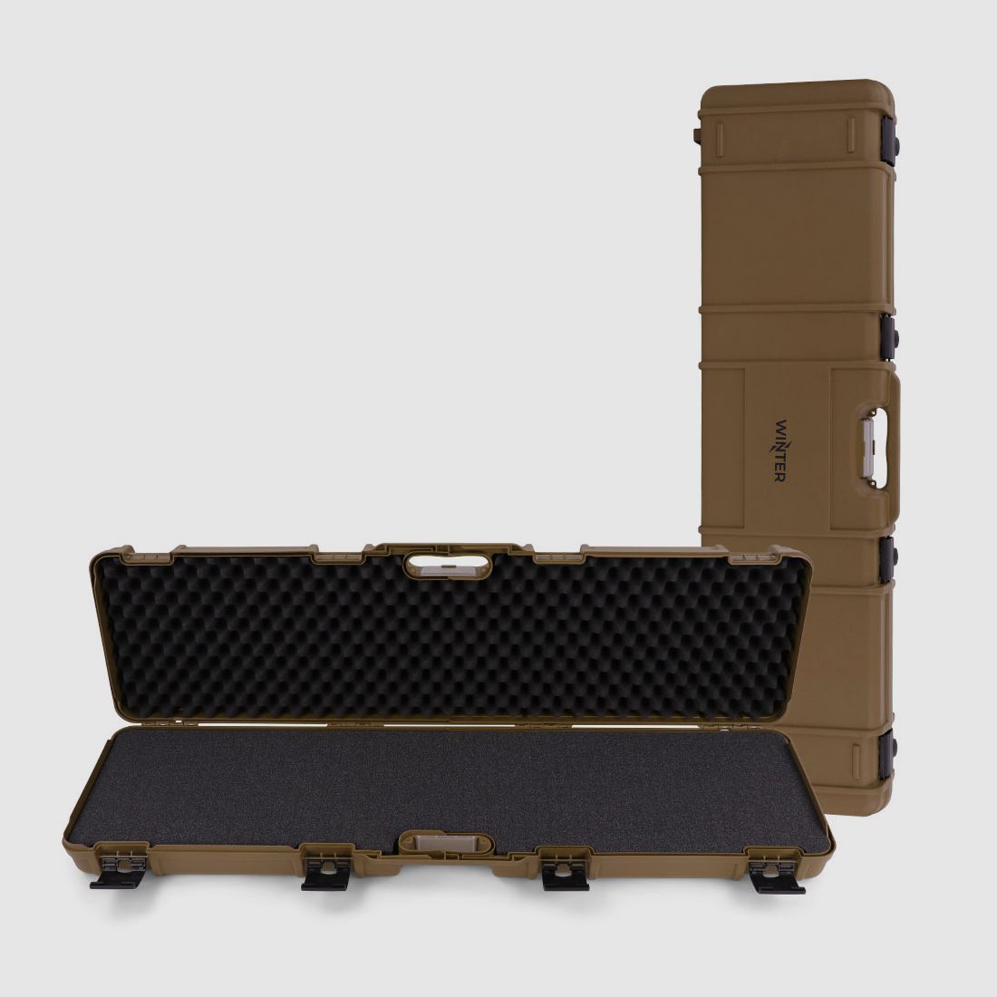 Winter Gewehrkoffer W11 117 cm für 1 Langwaffe – PP Kunststoff, 4 Push-Pull Verschlüsse, Raster (Coyote)