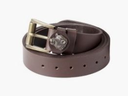 Cintura in pelle larga 30 mm - lunghezza 140 cm, marrone, motivo cinghiale