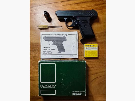 UMAREX Perfecta FBI 8000 Ungeschossen Neu! Original Schachtel und Zubehör Kaliber 8mm