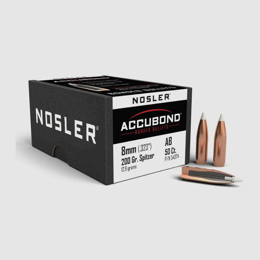 Nosler AccuBond 8 mm/.323 200 gr hunting bullets #54374