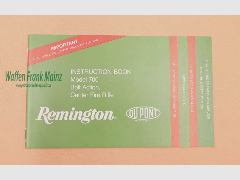 Remington - USA Manuel d'utilisation Mod. 700
