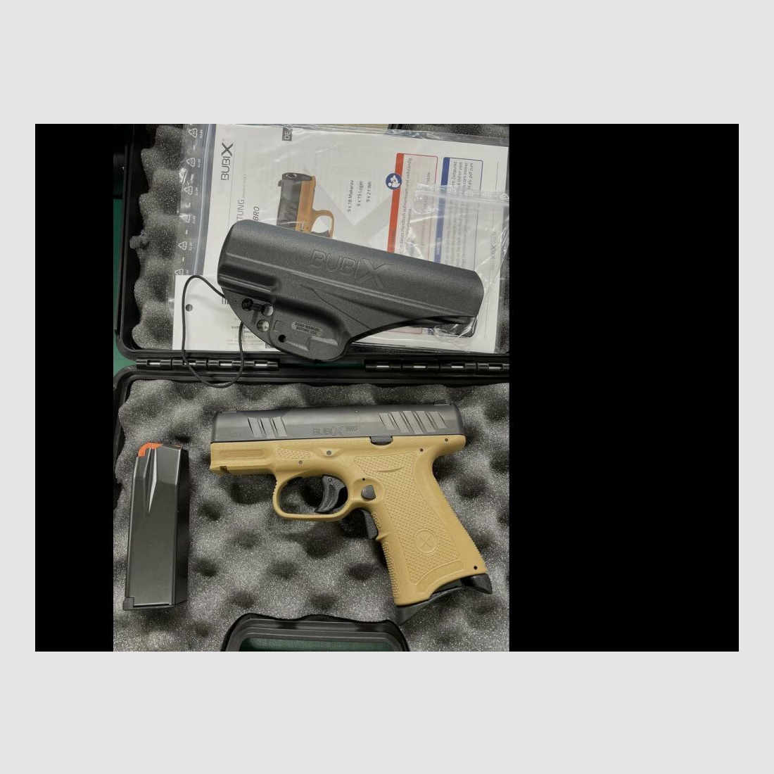 BubiX halfautomatisch pistool 9x19mm - Bruin