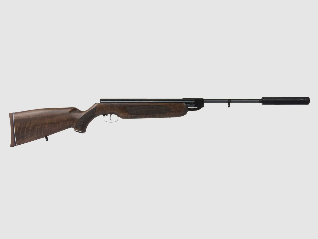 Knicklauf Luftgewehr Weihrauch HW 35 K Export Nussbaumschaft mit Fischhaut SchalldĂ¤mpfer RiemenbĂĽgel Kaliber 4,5 mm (P18)