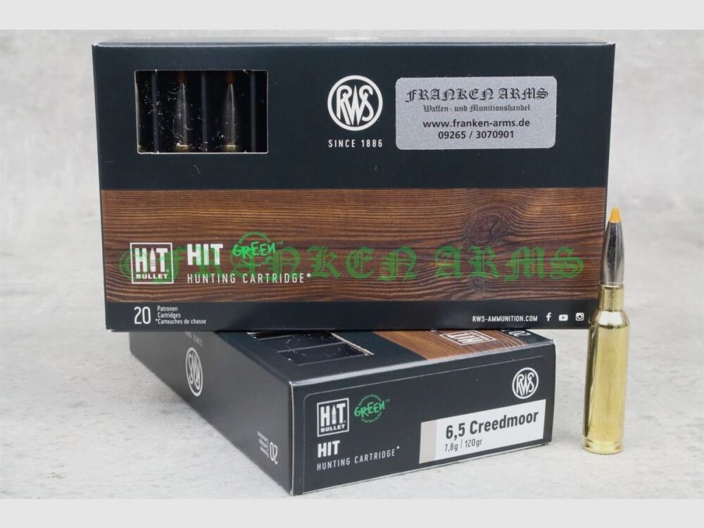 RWS HIT 6.5 Creedmoor 120gr. 7.8g 20 pieces tier prices