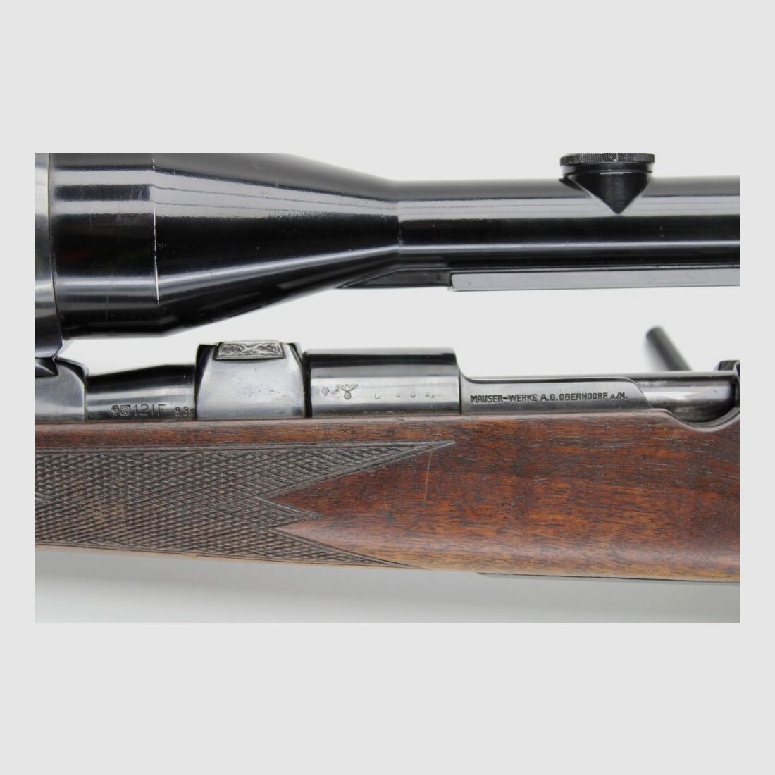 Rep. rifle Mauser 98 hunting conversion with Zeiss Diatal 8x56 and stock shortening 9.3x62