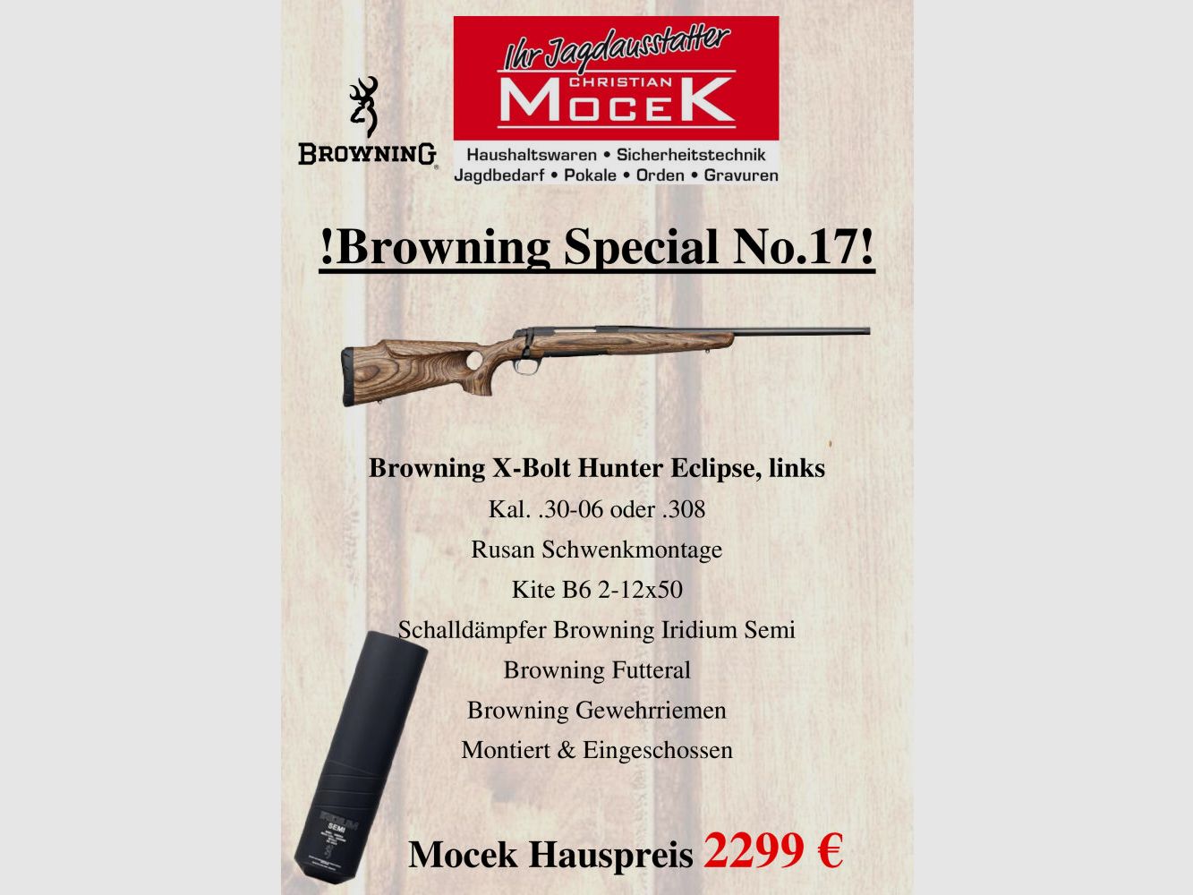 Browning X-Bolt Hunter Eclipse, mit Kite B6 2-12x50, links, Bild 1 von 2