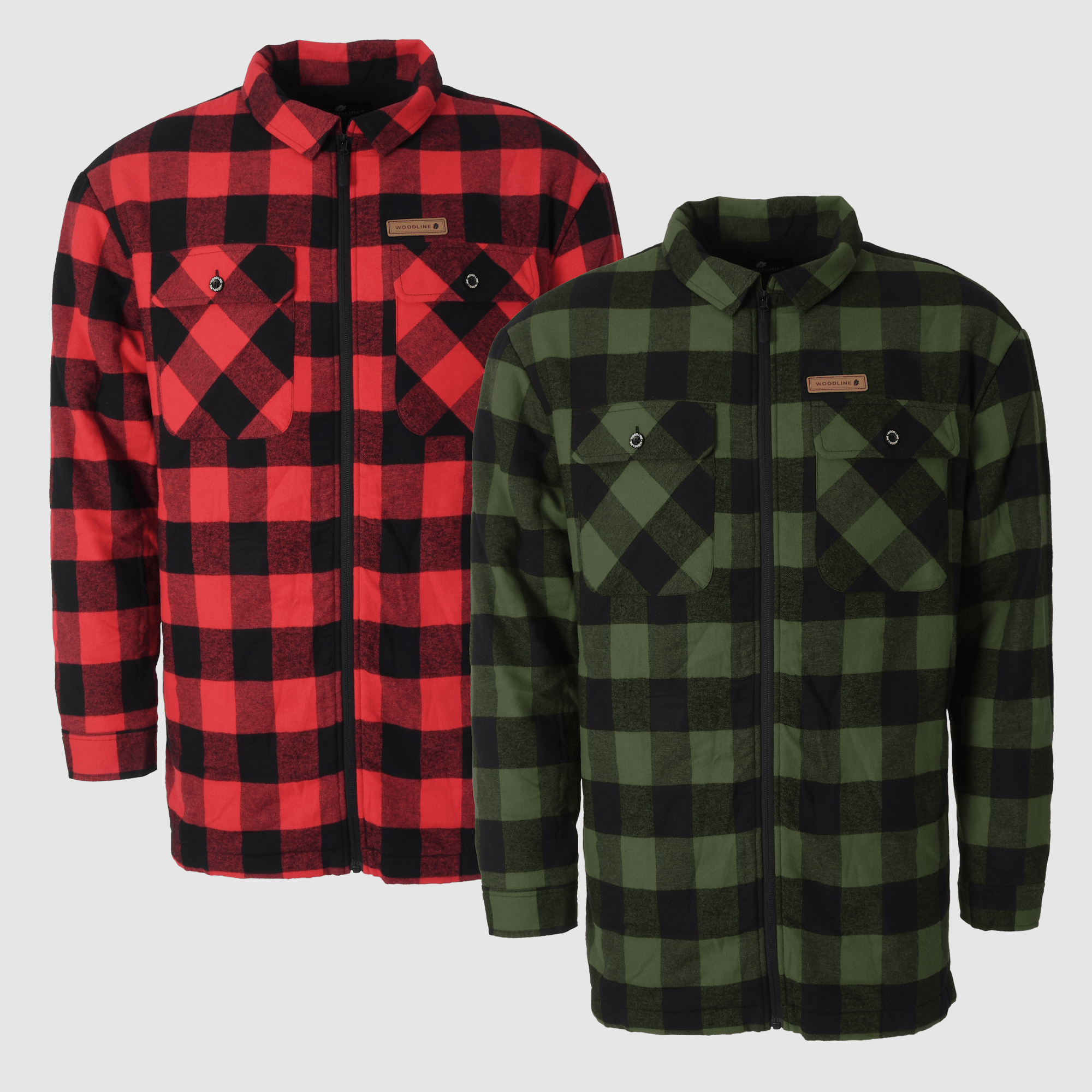Woodline Shirt Kanada, Rot und Grün, 2er-Pack