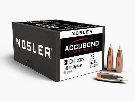 Nosler Jagd Kaliber .30 Accubond Geschosse in 150 Grain #56719