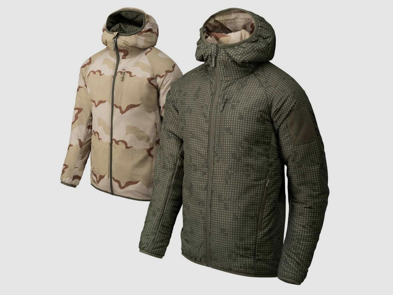 HELIKON TEX REVERSIBLE WOLFHOUND HOODIE Climashield® Apex™ US DESERT / US NIGHT CAMO