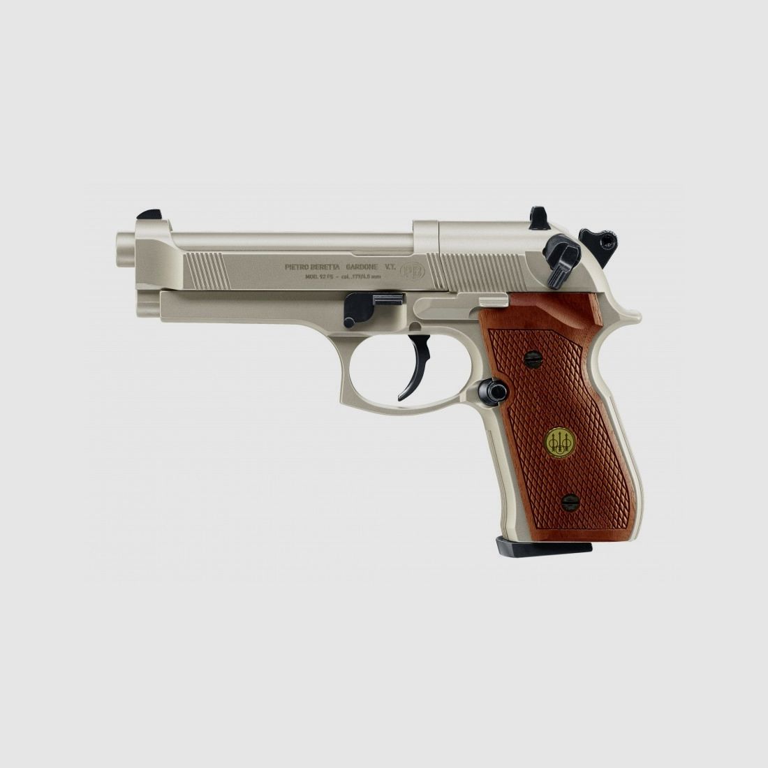 UMAREX BERETTA 92 FS NICKELE HOLZ KAL. 4,5MM FÜR DIABOLOS, Bild 1 von 3