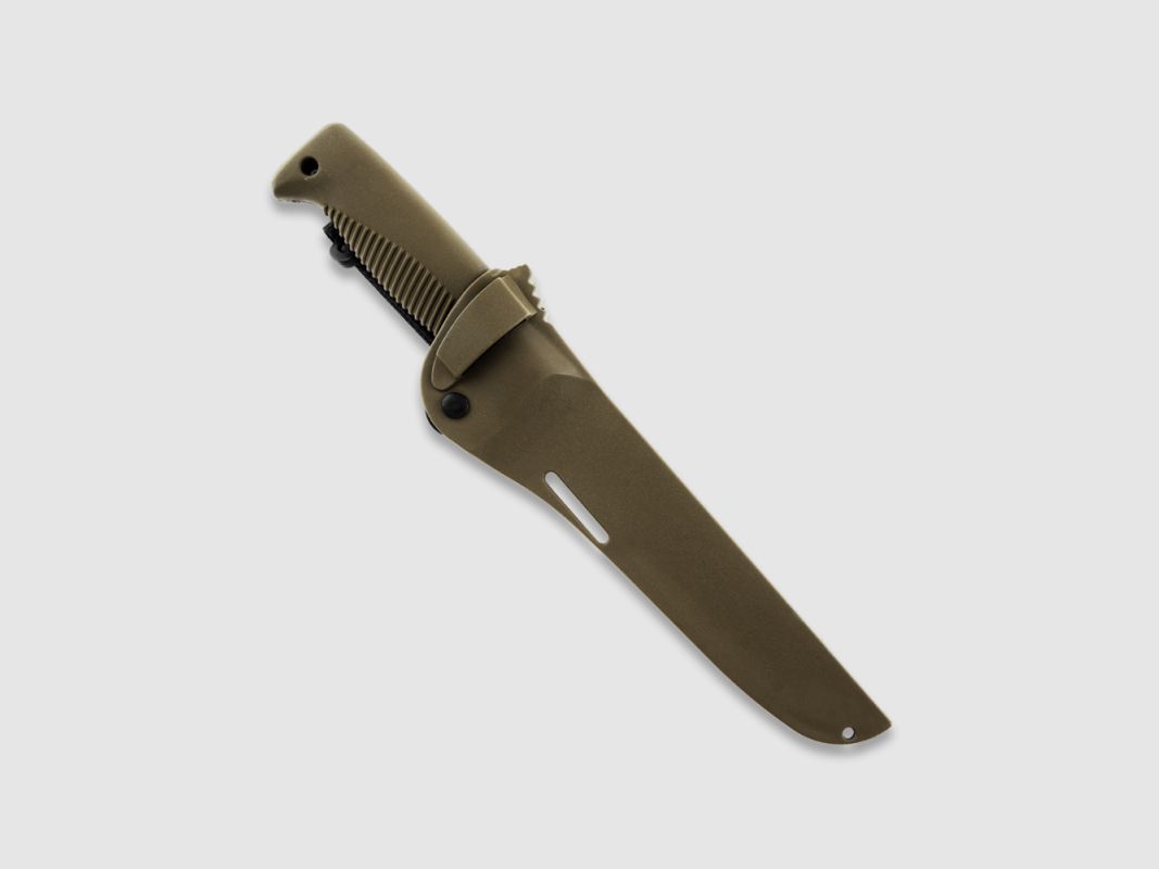 Peltonen Knives M95 Ranger Puukko Sissipuukko FJP120 PTFE Beschichtung Kunststoffscheide braun FDE