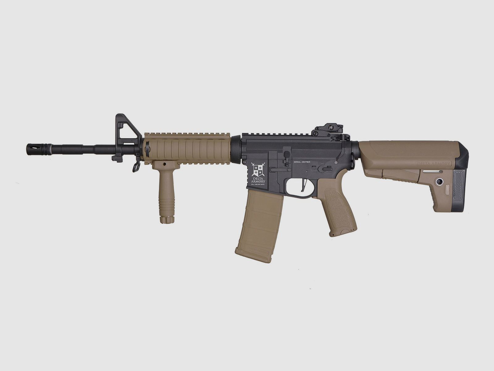 AR15 RIS BRAVO Delta Armory Tan/Schwarz S-AEG Airsoft Gewehr Frei ab 18 Jahren