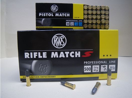 Municiones RWS Rifle Match S 40 grains Cal. 22lr x 500