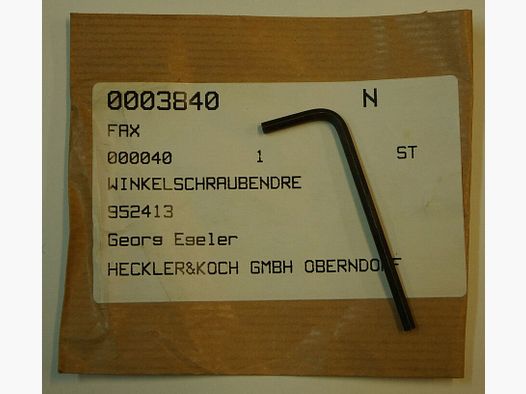 Corner screwdriver, assembly key for quick-release assembly Heckler&Koch HK H+K HK300/HK270/SL6