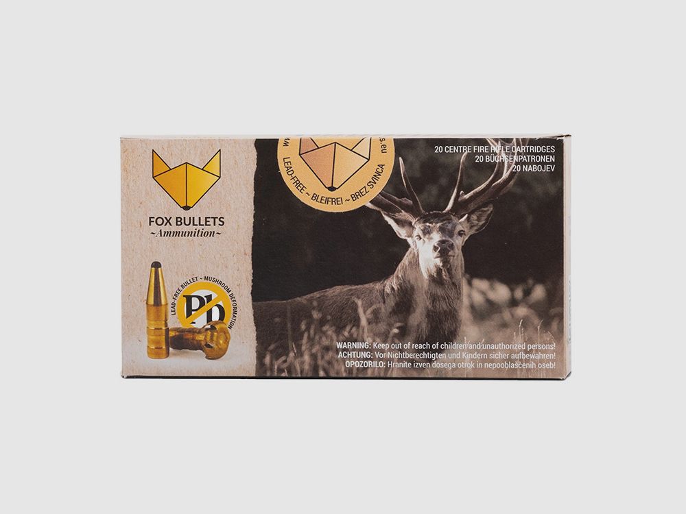 Fox-Bullets .223 Rem. Hunter Classic 3,6g/55gr Büchsenpatronen Bleifrei