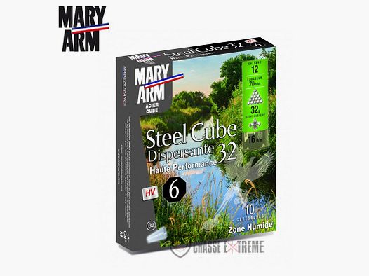 10 Cartridges MARY ARM Steel Cube Disp 32Gr Cal 12/70
