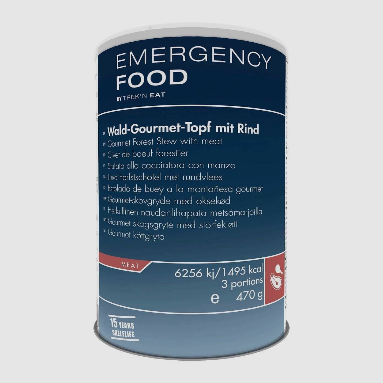 TREK'N EAT NOURRITURE D'URGENCE Pot Gourmet Forestier avec Bœuf - 470 g