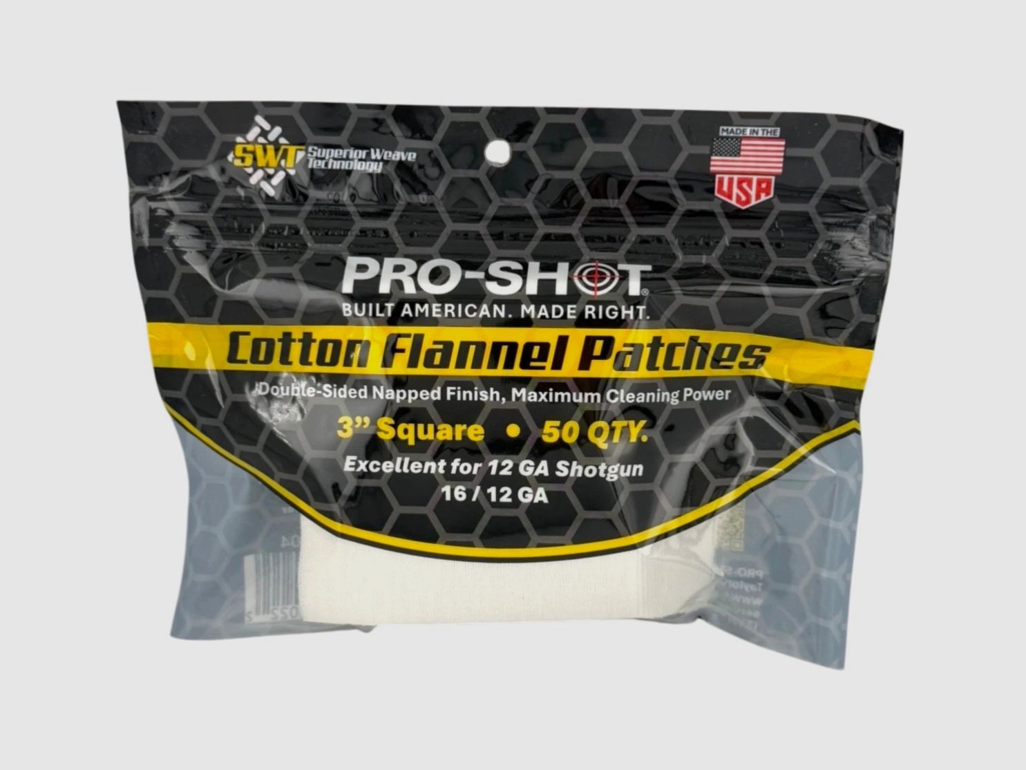 PRO SHOT 3" QUADRATISCHE BAUMWOLLPATCHES 12 - 16 GA