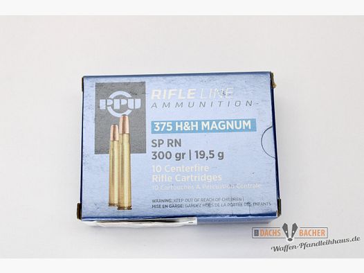 PPU Privi Partizan .375 H&H 19,5g/300gr SP RN Częściowa osłona 10 Strzałów