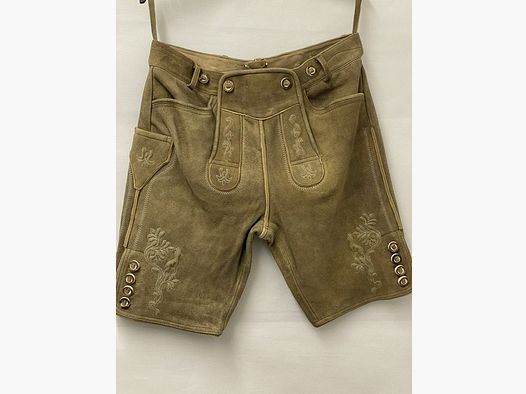 Short men's leather trousers