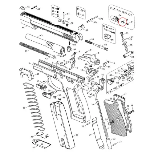 CZ 75 / SP01 Sicherungshebel rechts, Bild 2 von 3
