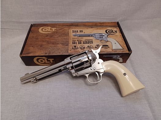 Colt SAA - chrom / 4,5 mm BB / CO2 / Revolver / OVP (131)