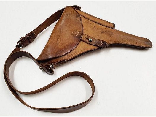 Schweizer Ordonanz Armeeholster / Lederholster Parabellum Pistole 1900/06 W+F Pistole 06/24 Holster