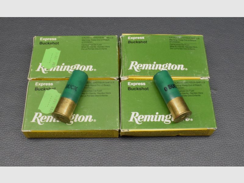 40 Schrotpatronen Remington, Buckshot, Kaliber 12/70, 0BK zum Sonderpreis!