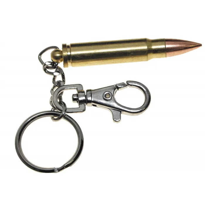 Patronen Schlüsselanhänger aus Metall + Karabiner