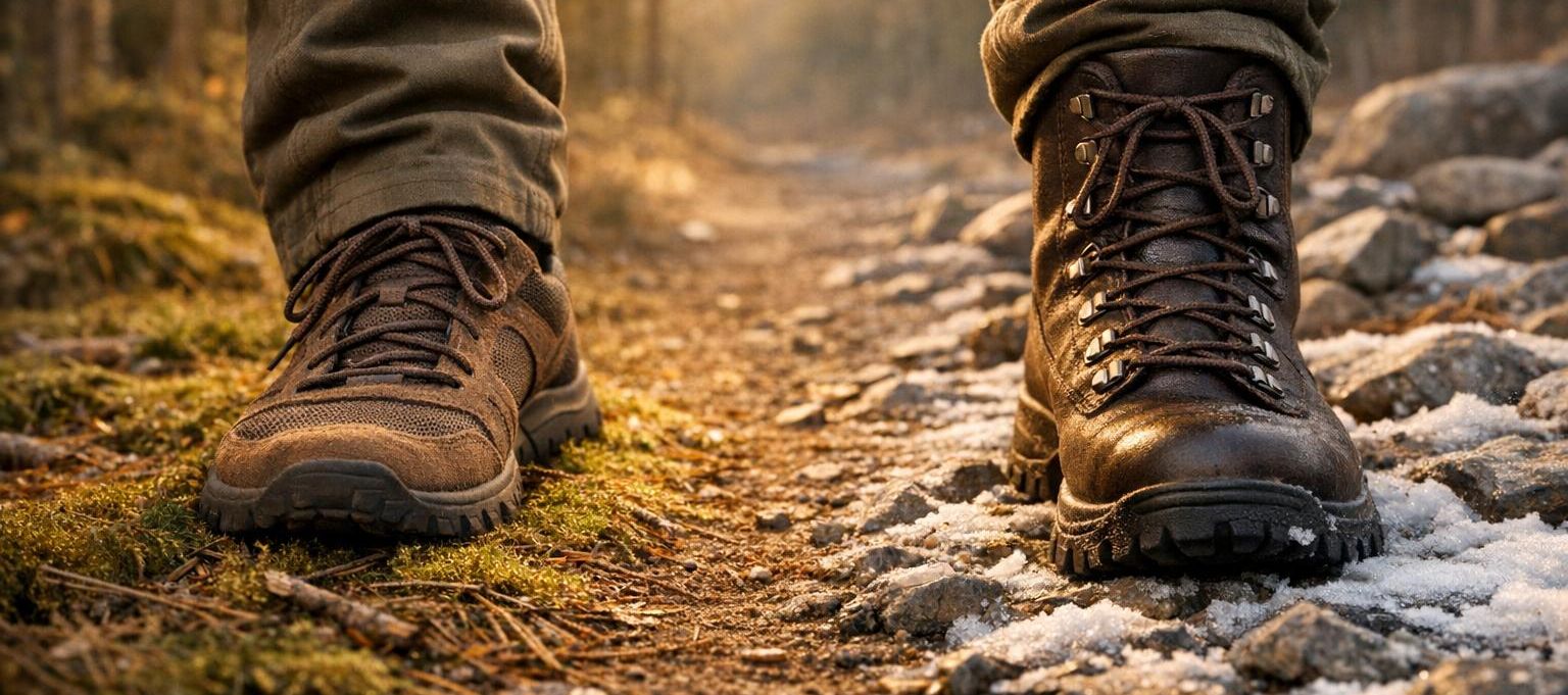 Leichte Jagdschuhe vs. schwere Stiefel