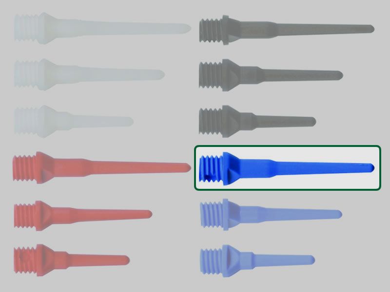 Elkadart Spitzen soft tips Tufflex blue Standard LĂ¤nge 25 mm 2Ba Gewinde 50 StĂĽck